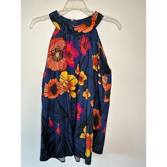 Roopa Pemmaraju floral halter top size XL   #3-0096 - Picture 1 of 6